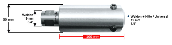 Mynd af Framlenging 100mm Weldon